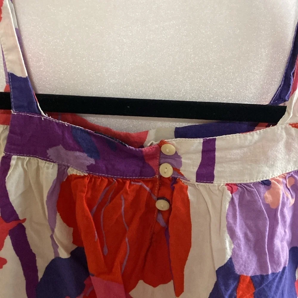 GapKids Vibrant Purple and Pink Abstract Floral Lined Girls Dress. Size S. (6/7)